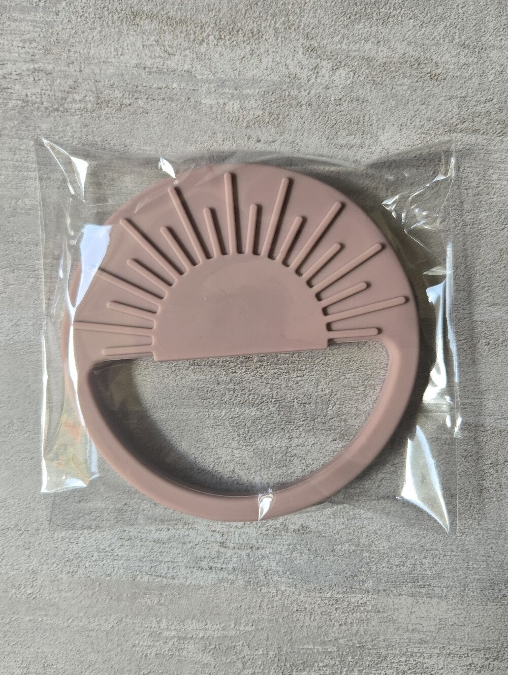 Boho Silicone Sun Teether Soft BPA-Free Baby Chew Toy Blush Pink Teether Ring